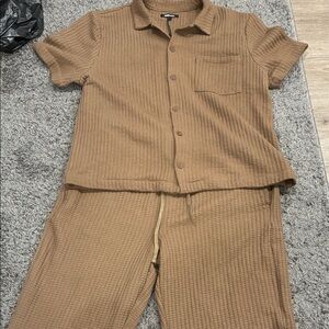 Fashion Nova Brown Sweatpants & Joggers Set